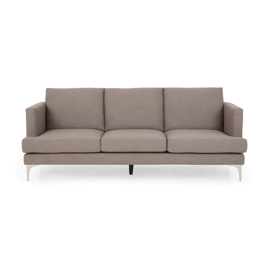 Best Selling Home Decor Carson Modern Dark Taupe and Silver Polyester/Blend Sofa in Brown | 311402