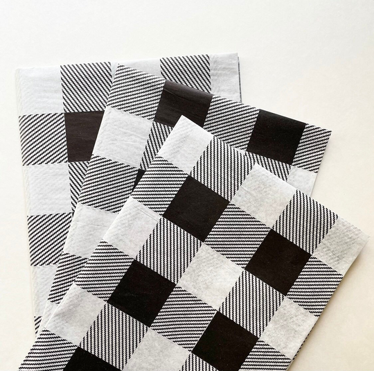 Buffalo Plaid Tissue Paper Sheets Gift Present Wrapping Craft Supply Retail Store Packaging Diy Birthday Simple Pattern Guy Neutral