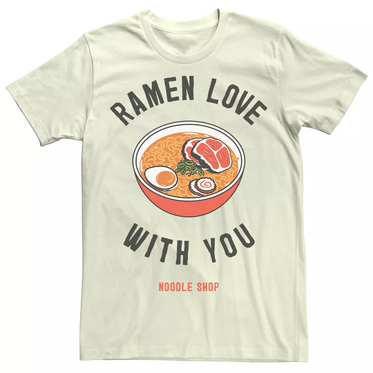 Men's Food Apparel Ramen Love With You Tee, Size: 3XL, Natural