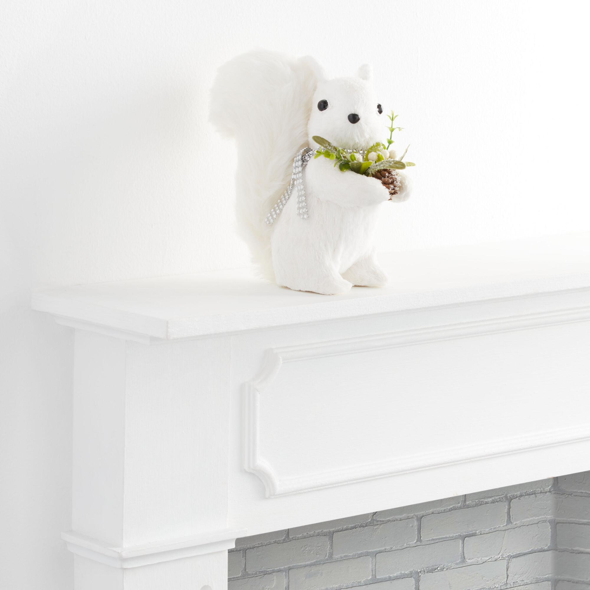 Pier Place White Sisal And Faux Fur Squirrel Decor: Brown by World Market
