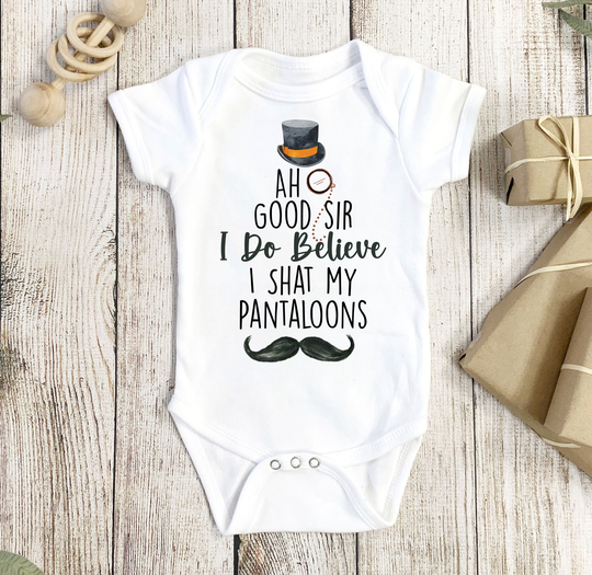 Funny Baby Onesie®, Shat My Pantaloons Cute Gentleman Daddy Gift, Shower Pregnancy Reveal
