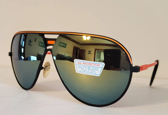 Vintage Aviator Sunglasses // Bright Orange Metal Frames 90S Party Glasses Summer Beach Sunglasses Hunter True Vtg Nos