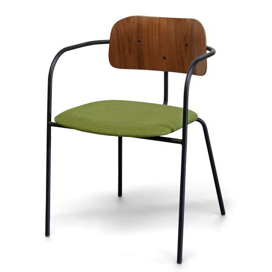 Gingko Set of 2 Contemporary/Modern Polyester/Polyester Blend Upholstered Arm Chair (Metal Frame) | CAM501-GRN