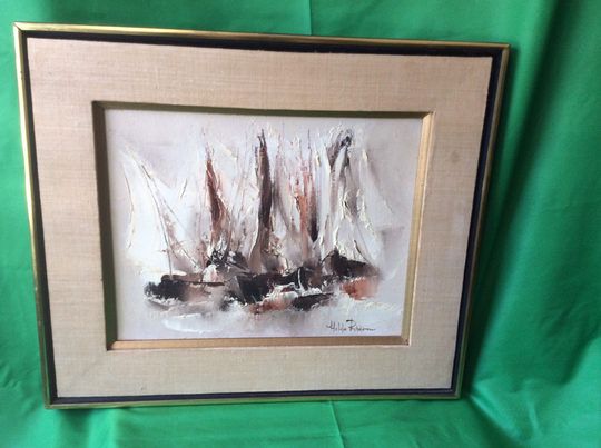 Hilda Rindom Original Sailing Boats Framed 11x14