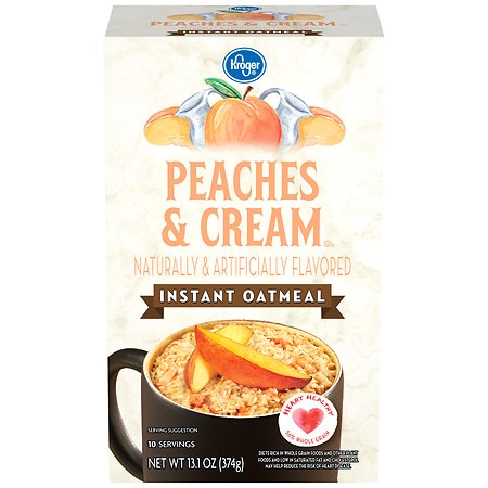 Kroger Peaches & Cream Flavored Instant Oatmeal Packets - 13.1 oz
