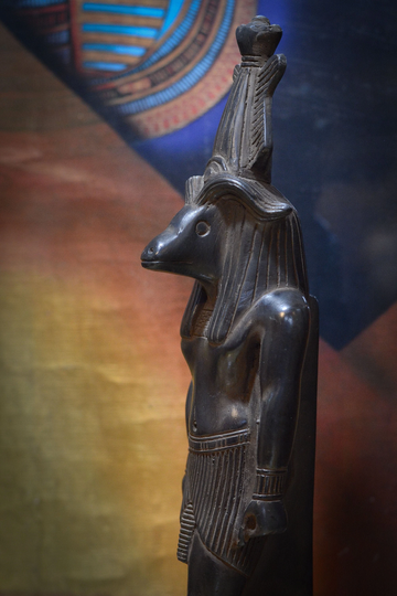Egyptian Statue Khnum God Of Potters Black 2 Size Made in Egypt