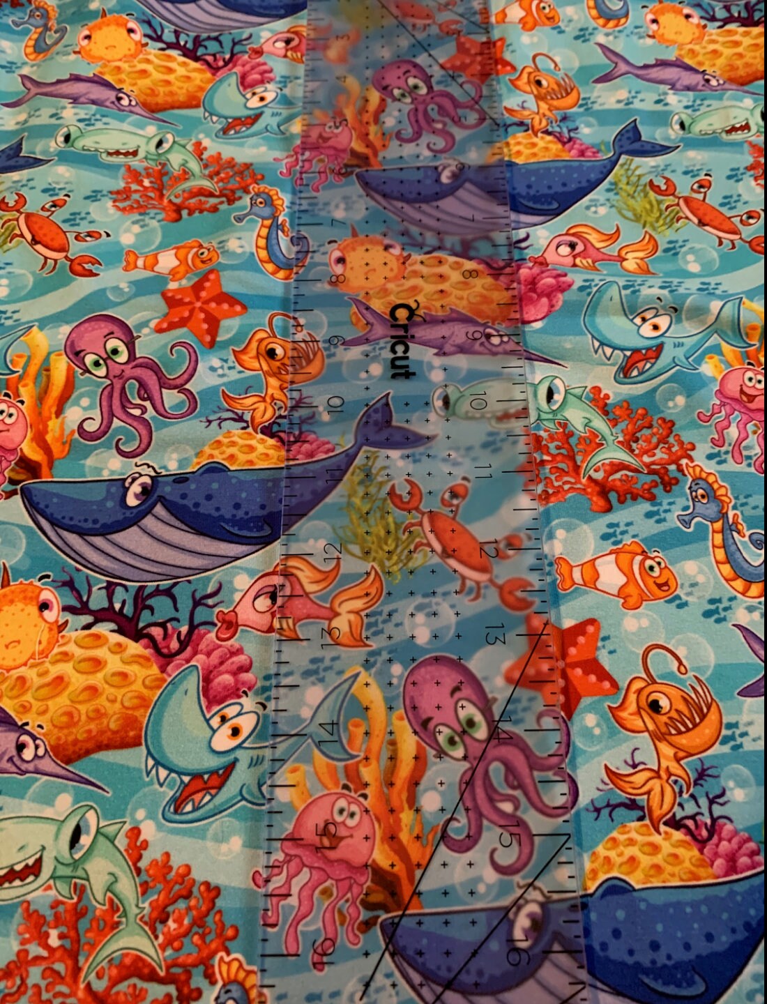 9x14 Tumbler Cotton Blend Knit | Stretches Fabric Cut Small Crafts - Sea Creatures
