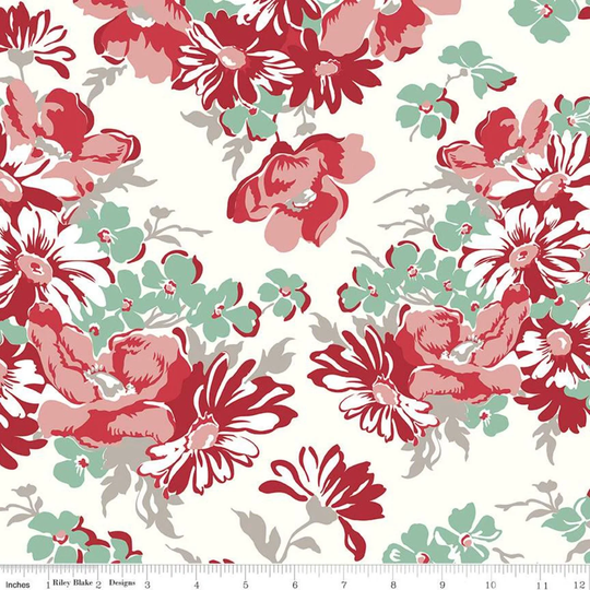 Cook Book 107"/108" Wide Back Fabric in Cayenne | 2.125 Yard Backing Cut For Quilts By Lori Holt Riley Blake Wb11776-Cayenne