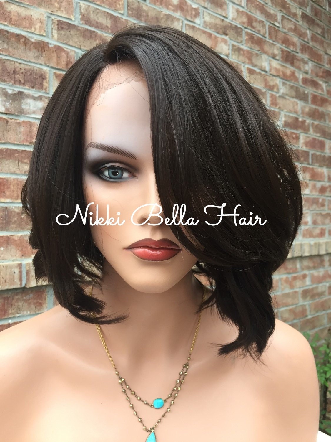 Paige~ Soft Brown Human Hair Blend Lace Wig 10 Glueless