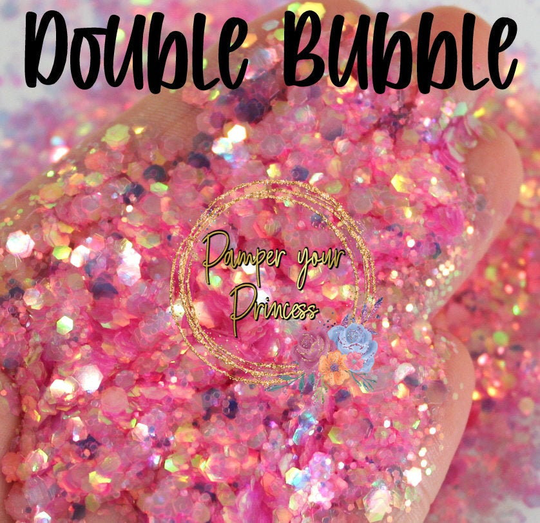 1Oz Chunky Blend Glitter, Polyester Glitter Mixes, Sold By The Ounce, Pink Iridescent See Note, Double Bubble