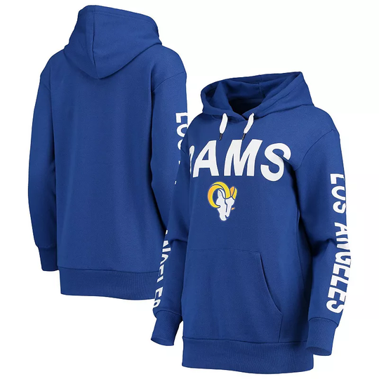 Women's G-III 4Her by Carl Banks Royal Los Angeles Rams Extra Point Pullover Hoodie, Size: Medium, Blue