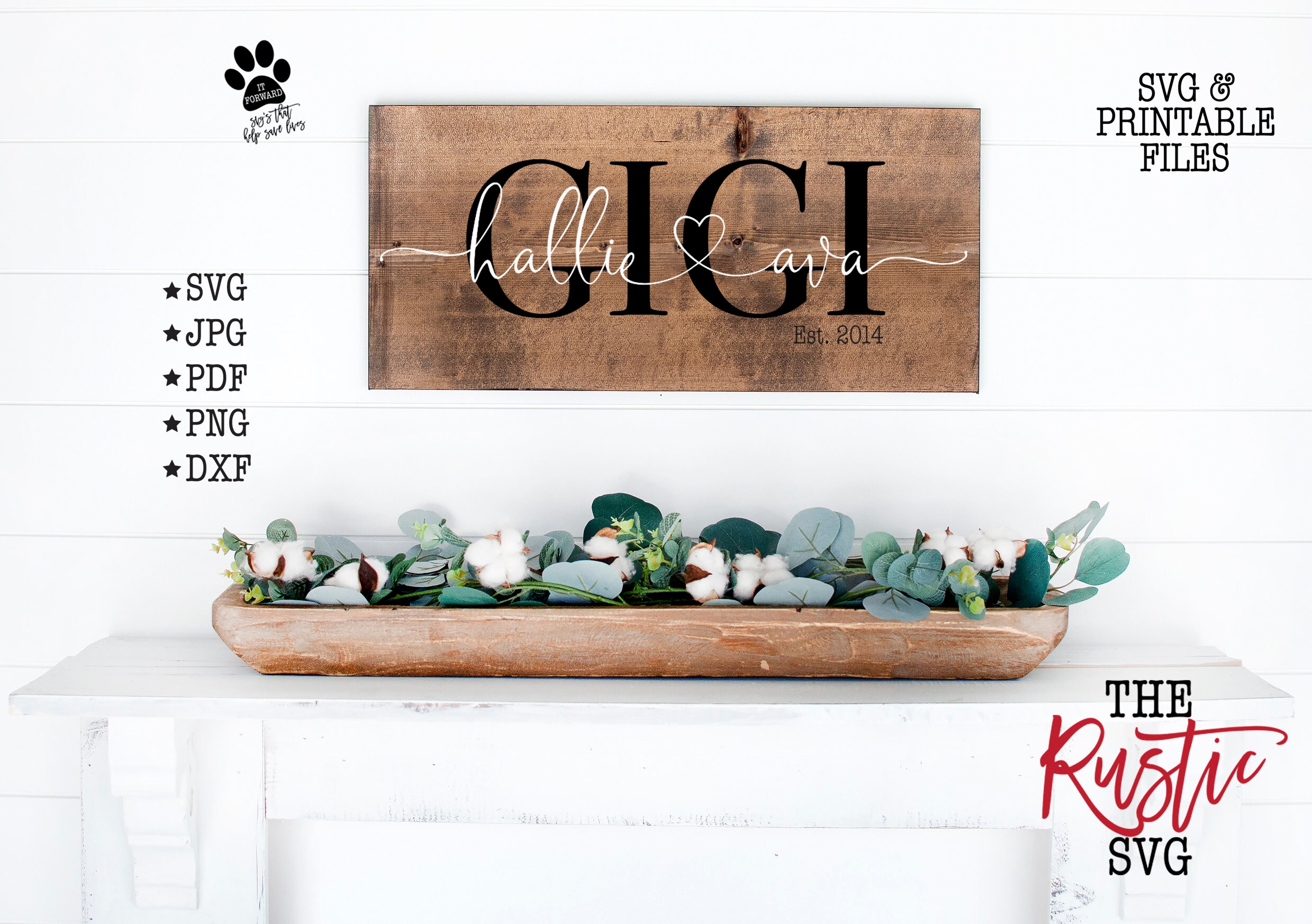 Custom Gigi Svg, Sign, Established Names Mother's Day Gift, Svg Files, Cricut, Silhouette, 027