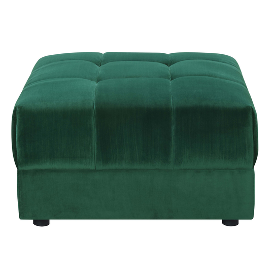 Picket House Furnishings Bailey Modern Emerald Polyester/Polyester Blend Square Ottoman in Green | UBV294000