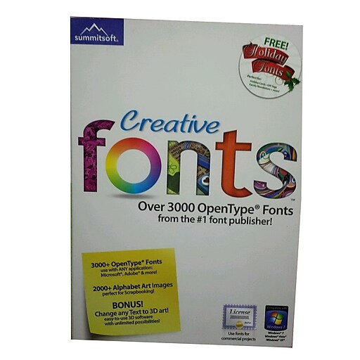 Summitsoft Creative Fonts Software, Single User, Windows, CD (8063354)