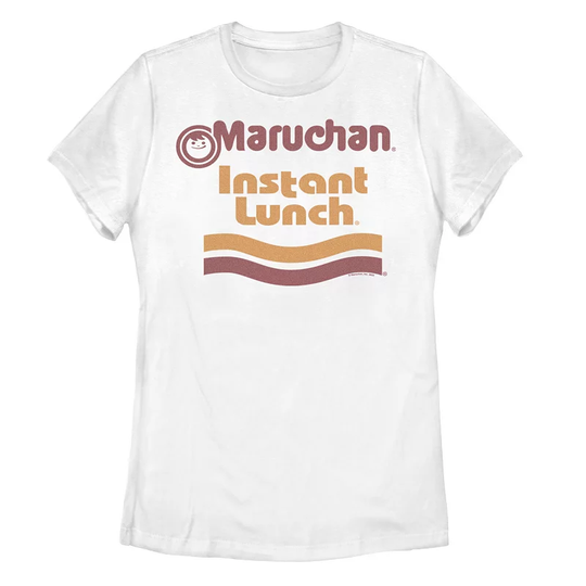 Juniors' Maruchan "Instant Lunch" Logo Graphic Tee, Women's, Size: Large, White