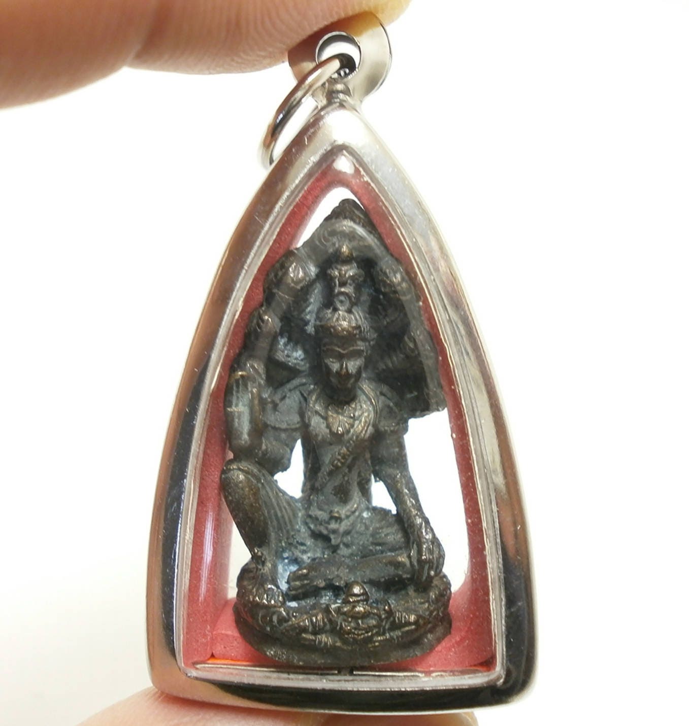 Jatukam Rama Thep Pendant Amulet The King Of South Sea Riding Rahu Om Moon Protected By 7 Heads Naga Miracle Maker Thai Talisman Gift