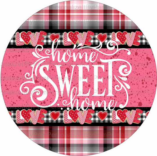 10" Round Valentine Wreath Sign, Personalize It By Pam, Signs, Signs
