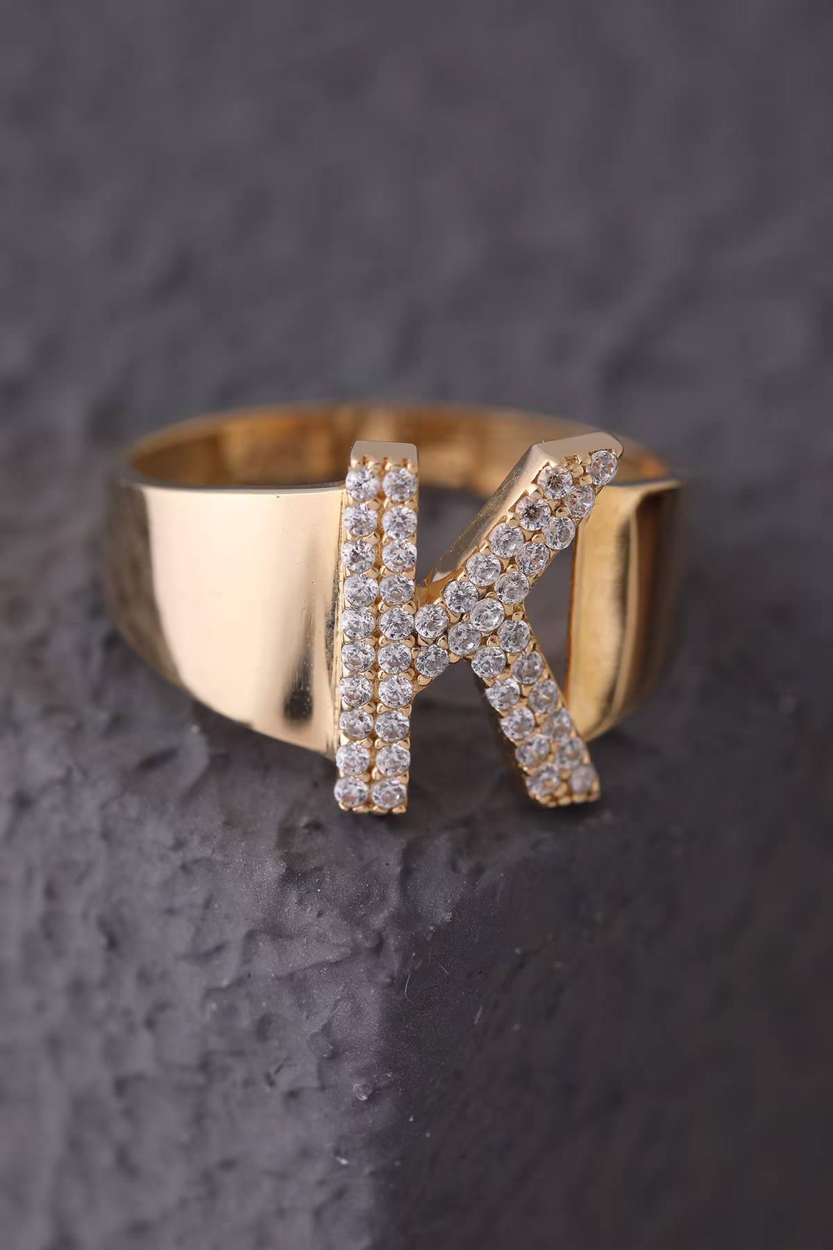 Personalized Letter Ring, Dainty, 14K Solid Gold Custom Initial Summer Jewelry, Wedding Gift