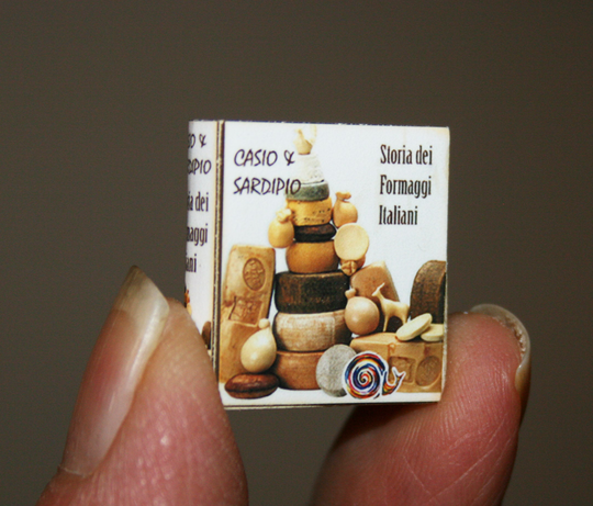 Dollhouse Miniatures "Cook Book, About Cheeses" - Artisan Handmade Miniature in 12Th Scale. From Cosediunaltromondo Italy
