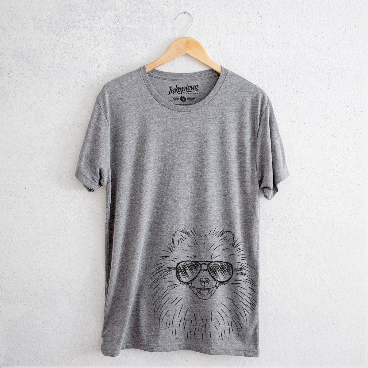 Finn The Pomeranian - Tri-Blend Unisex Crew Grey Dog Lover Gift