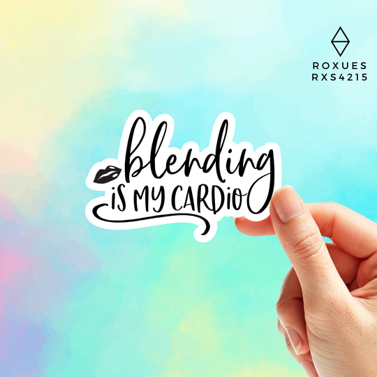 Blending Is My Cardio Sticker Cute Sticker, Water Bottle Decal, Macbook Sticker, Fitness Life Laptop Vinyl
