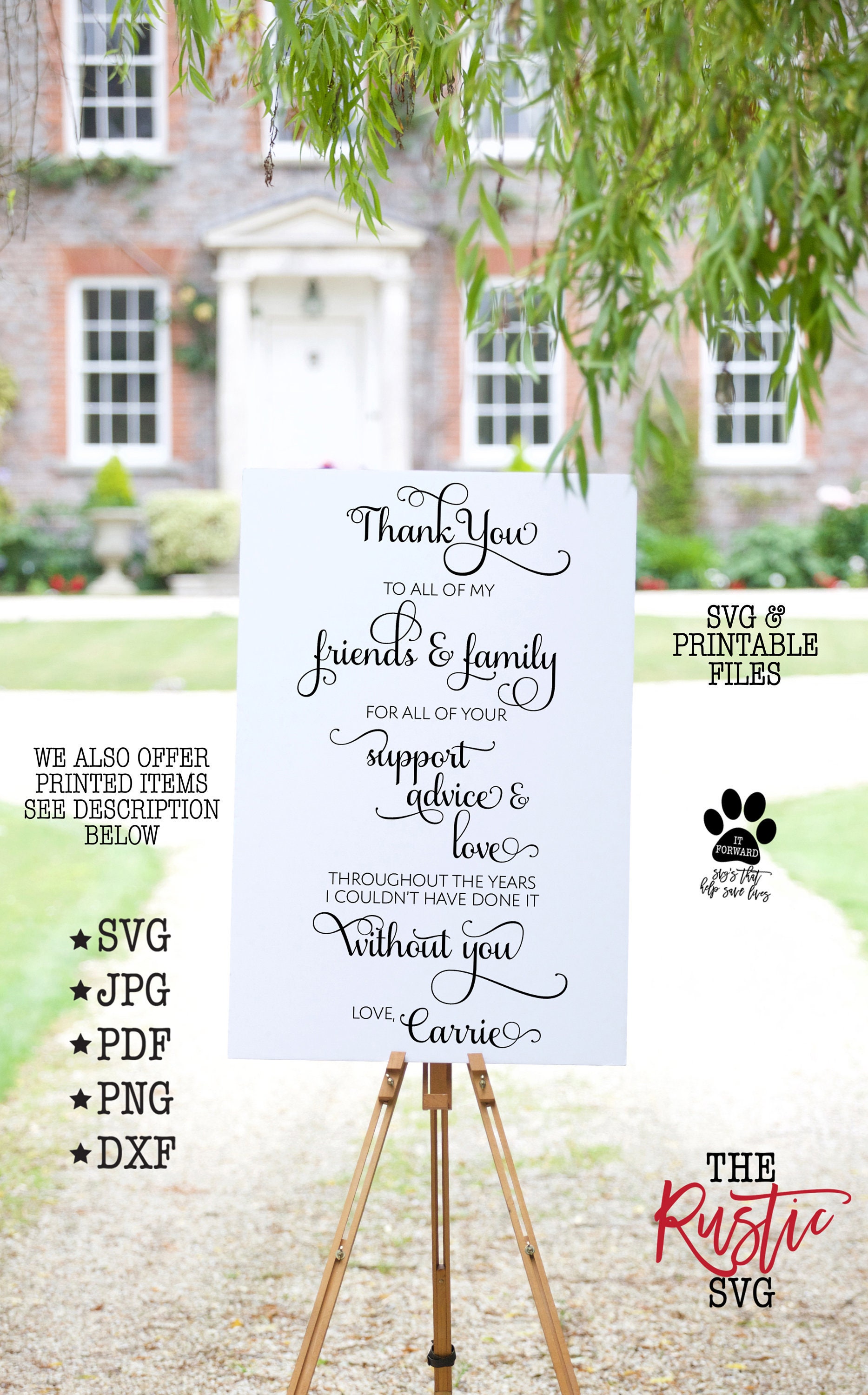 Graduation Thank You Sign, Printable Card You, Svg, Silhouette, Cricut, 006