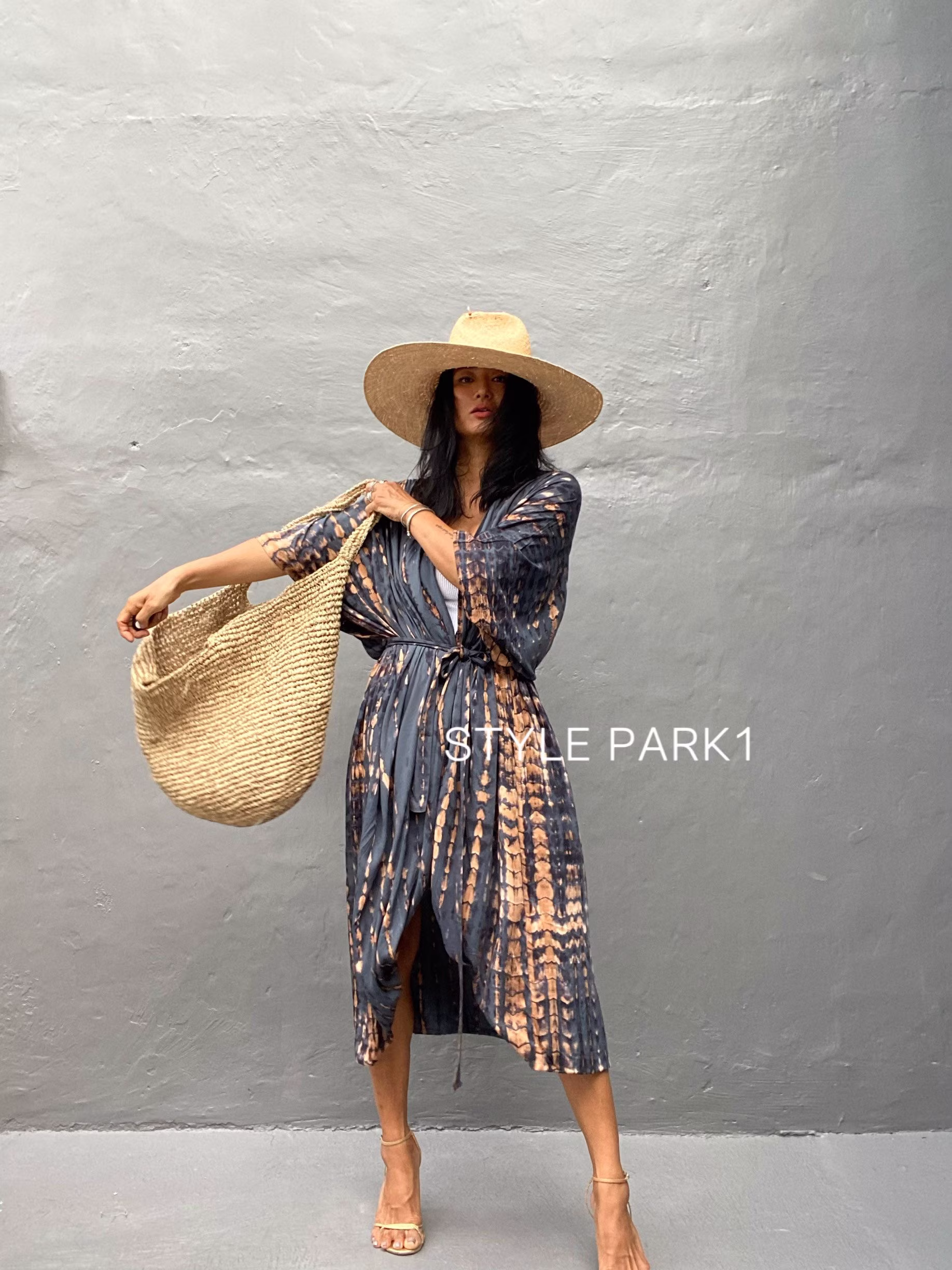 Okn23/Kimono Jacket, Holiday, Boho, Loose Fit, Jacket, Beach Cover Up, Summer Cardigan