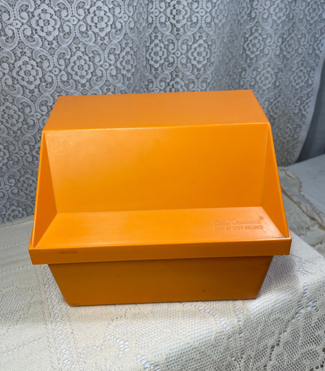 Vintage Betty Crocker Orange Recipe Card Box, Storage, Cook Books, Cookbooks, Crocker