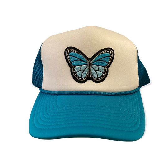 Butterfly Patch Trucker Hat | Custom Summer Beach Foam Mesh Unisex Ball Cap Baseball