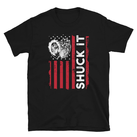 American Flag Funny Oyster Shirt, Bar, Eater, Eating Oysters, Shucking, Shucker, Shuck, Seafood Lover