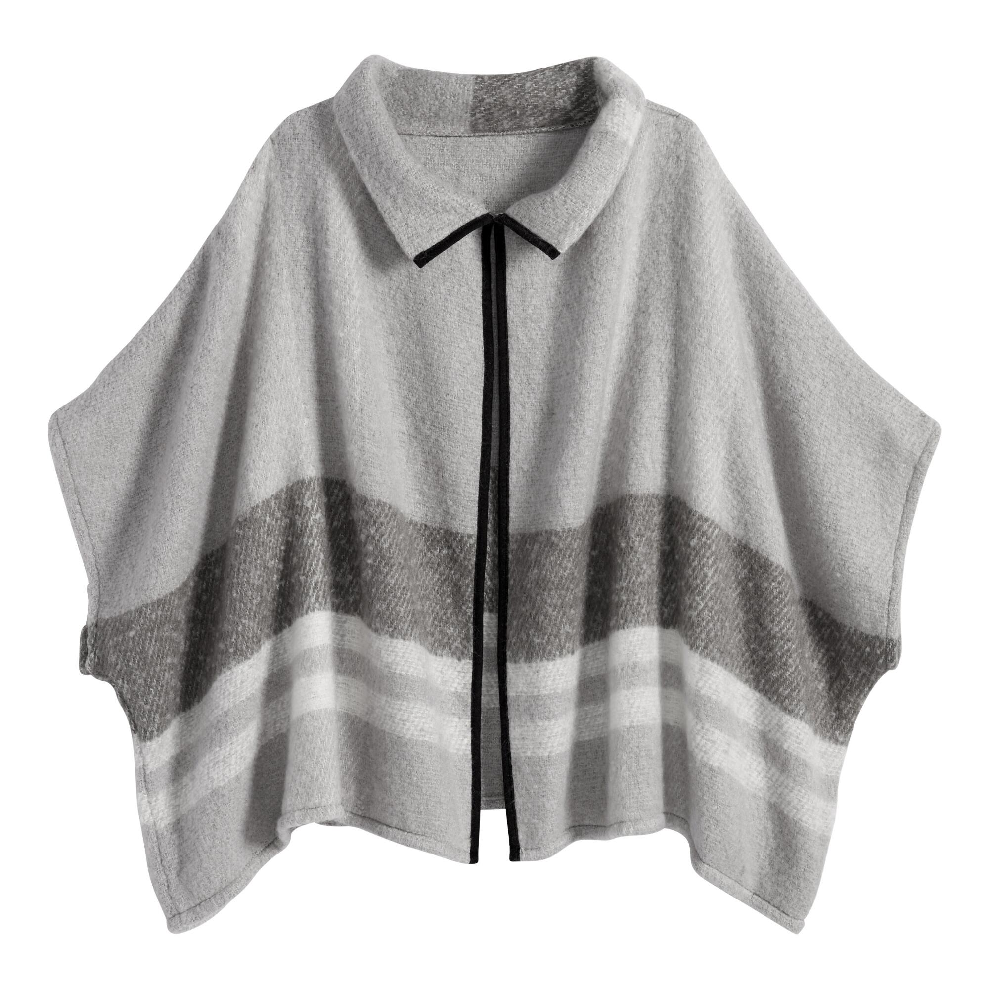 Gray Stripe Funnel Neck Midge Jacket by World Market