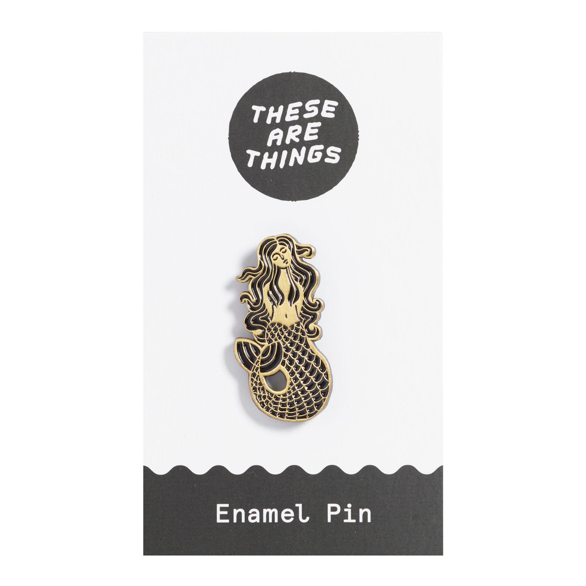Black And Gold Mermaid Enamel Pin by World Market