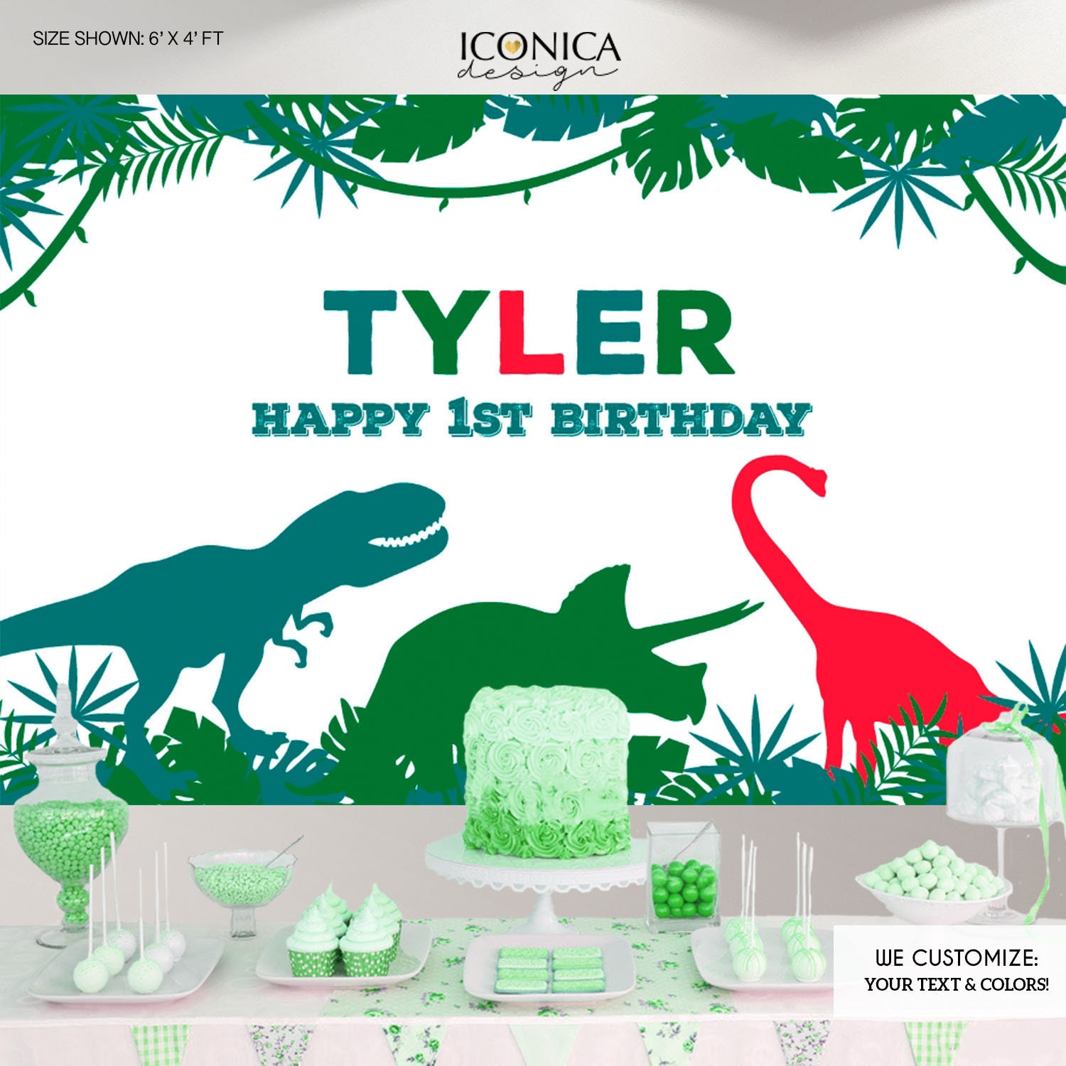 Dinomite Birthday Party Backdrop, Dinosaur Banner, Any Age, Boys Or Girls Backdrops, Printed Printable File, Bbd0058