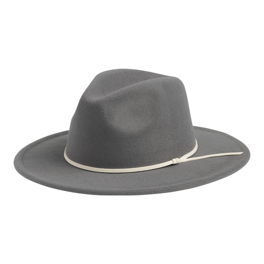 Recycled Wool Rancher Hat With Faux Leather Trim: Blue - Polyester by World Market
