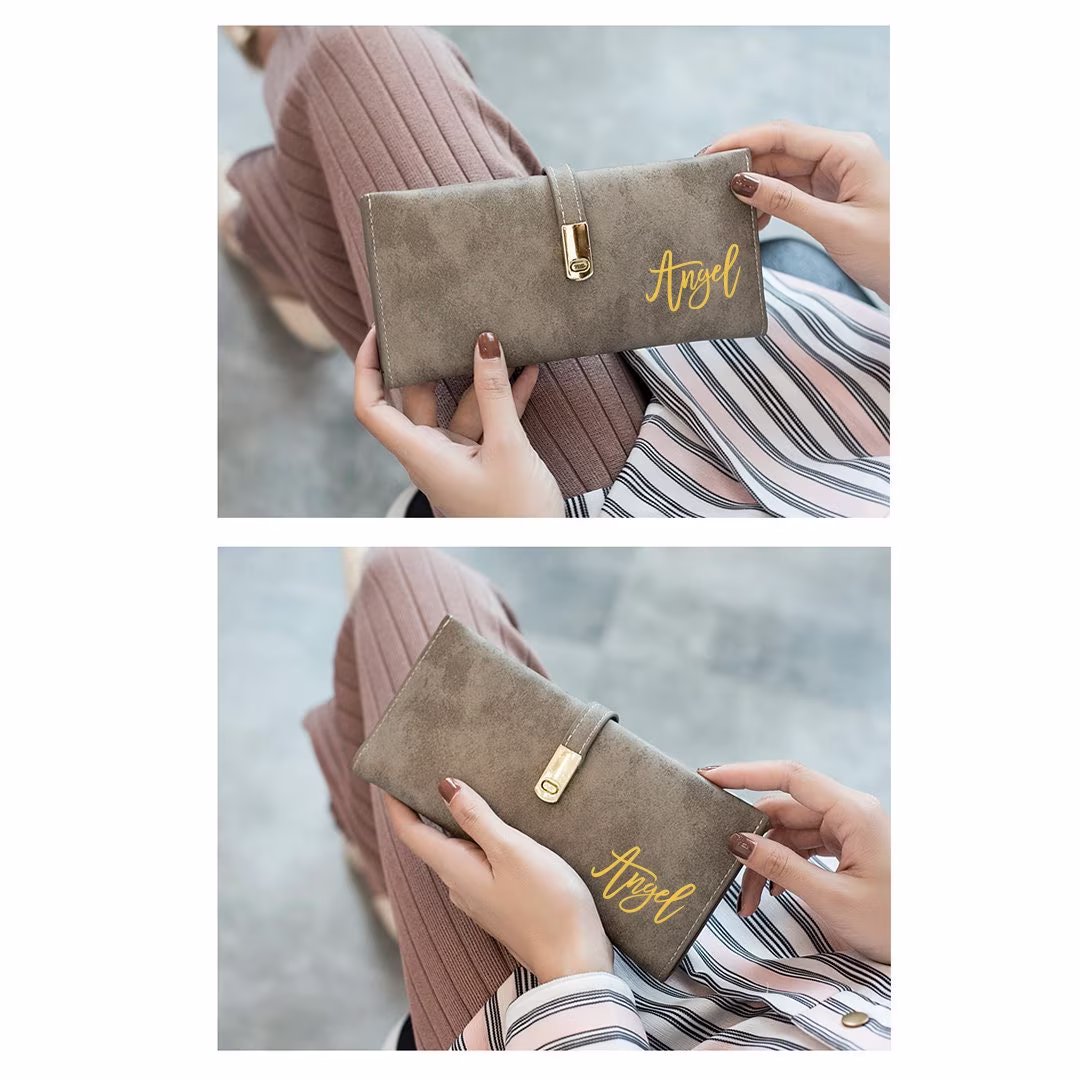 Custom Bifold Wallet, Zipper Wallet Women, Wrist Green Leather Gift For Girlfriend, Bridesmaid Clutch, Handbag
