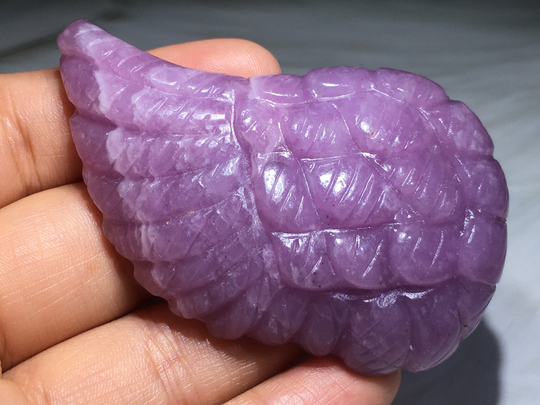2.7''+ Natural Purple Mica Quartz, Quartz Crystal, Hand Carved, Crystal Wings, Wings, Wings Skull, Crystal Gift 1Pc