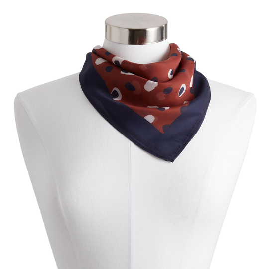 Navy Blue, Rust And White Cheetah Print Bandana: Multi - Cotton by World Market