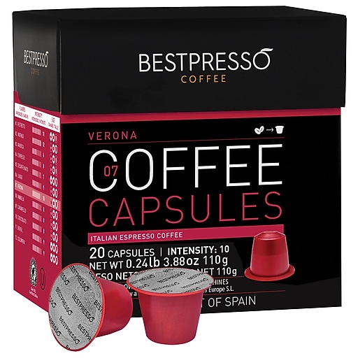 Bestpresso Compatible Nespresso Pods, Verona Blend, 20 Capsules per Box (BEST-07VERONA)