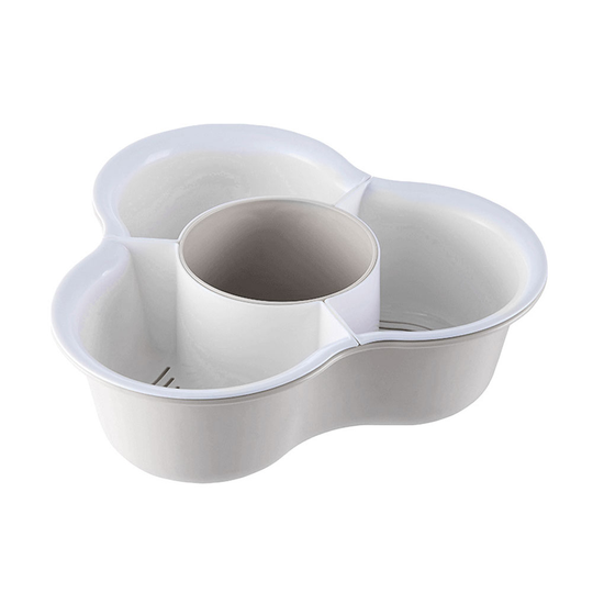 2 Layers Plastic Kitchen Fruit Vegetable Strainer Drain Bowl Storage Basket - beige #, l