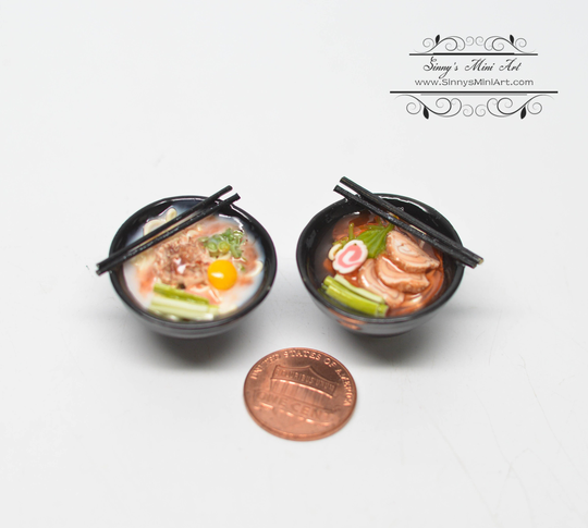 112 Dollhouse Miniature Japanese Ramen in Bowl Noodle Hmn 1585