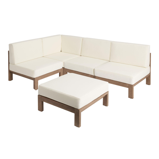 Eucalyptus Segovia 6 Piece Modular Outdoor Patio Sectional Sofa by World Market