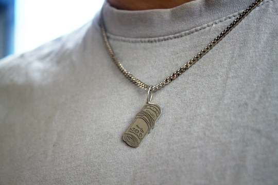 Mens Necklace, Boyfriend Curb Chain, Money Pendant, Cool Jewelry, Father Gift For Husband, Dollar Charm, Good Luck Man
