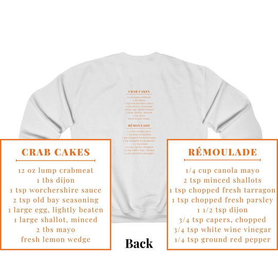 Crab Cake Recipe Crewneck Sweatshirt