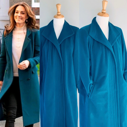 Winter Coat 1980S Women Vintage Women's Coat Long Teal Green Warm
