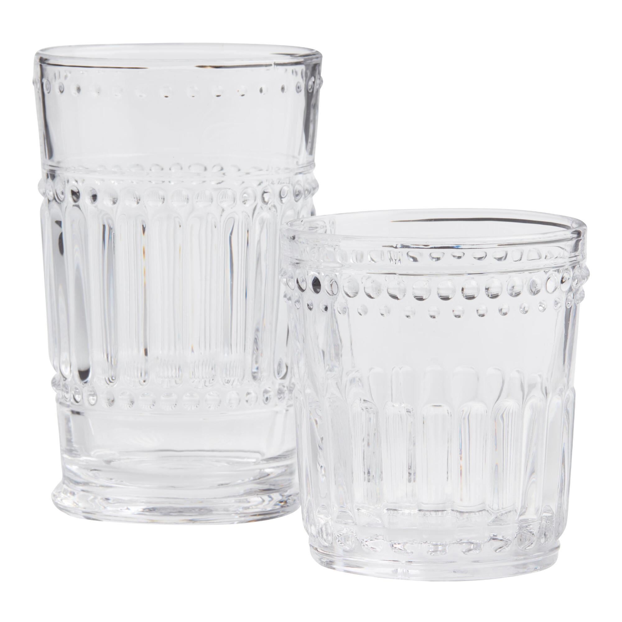 Clear Pressed Glass Glassware Collection by World Market