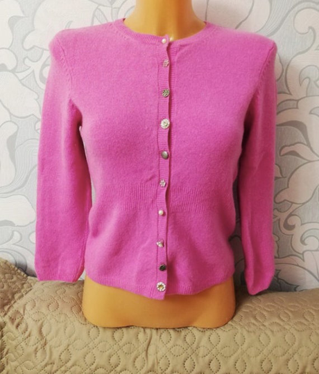 Y2K 90S Pink Angora Blend River Island Cardigan/Crop Sweater Size S/M Mini