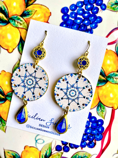 Sicilian Wheel Earrings, Italian Earrings