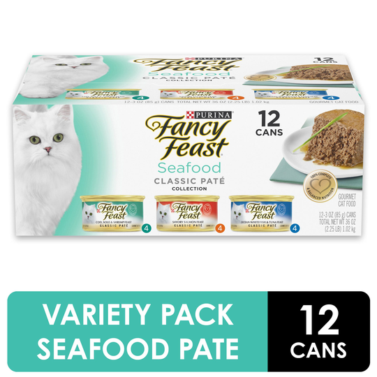 Purina Fancy Feast Grain Free Pate Wet Cat Food - Variety Pack, 12 pk