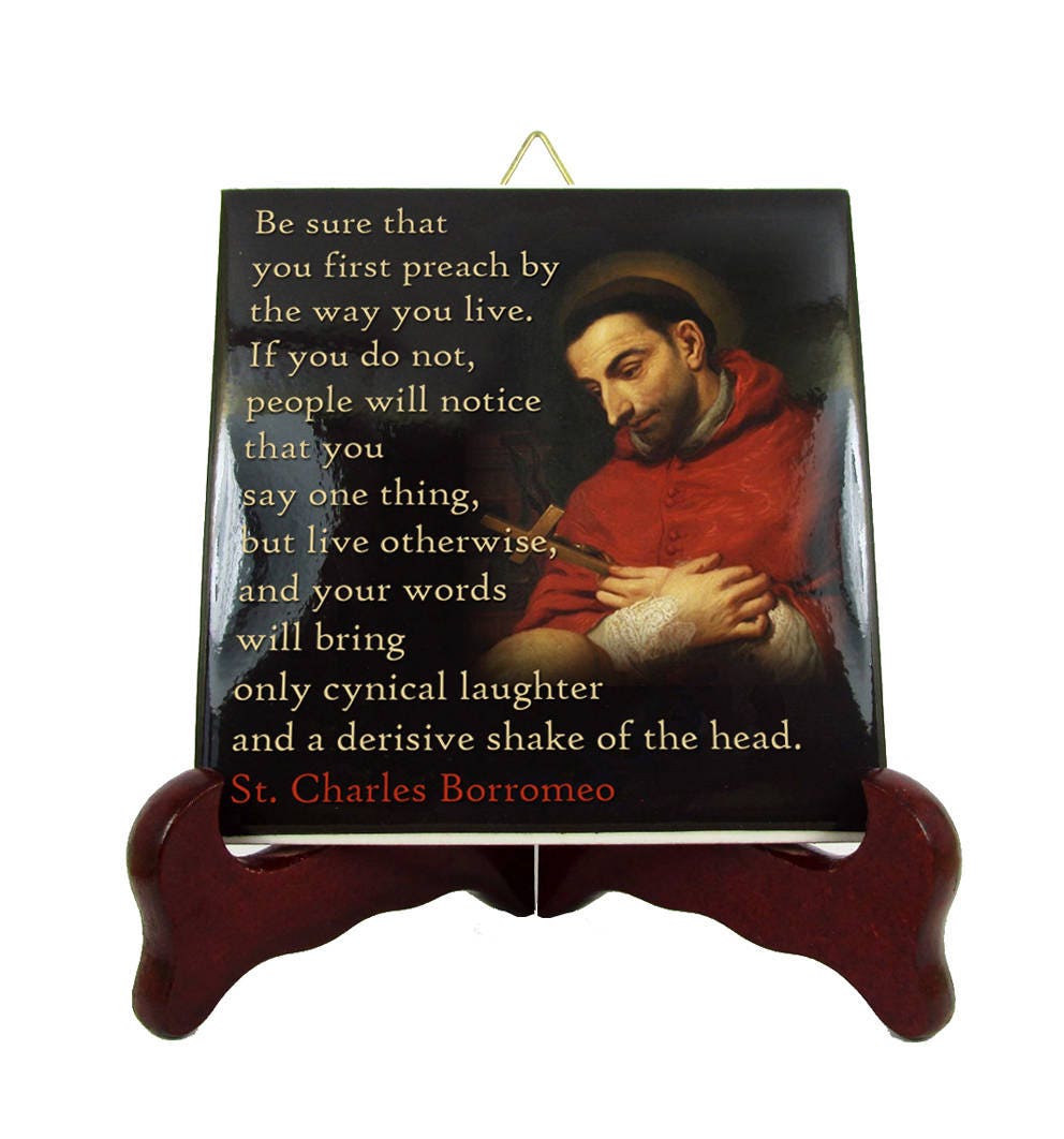 Catholic Quotes - Saints Quotes St Charles Borromeo Quote On Tile Catholic Print, Saint