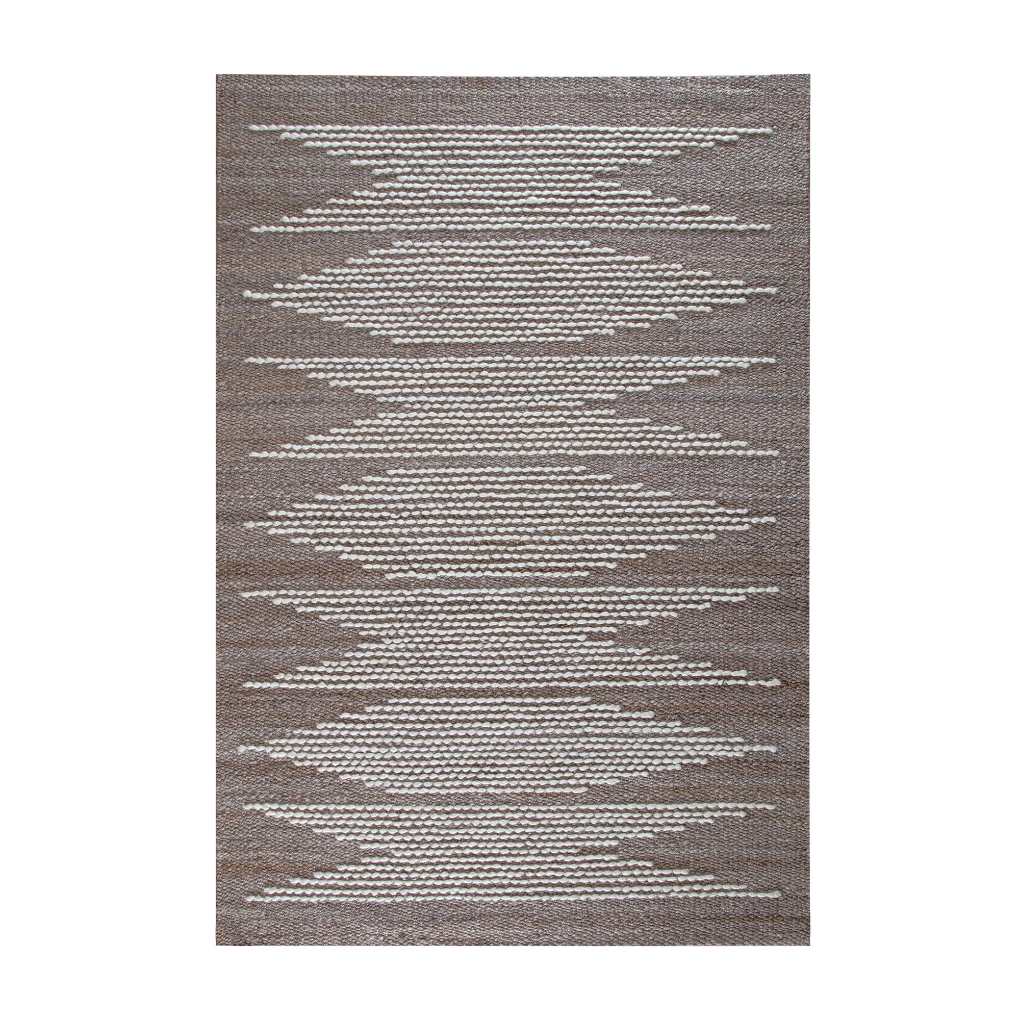 Natural Jute and Ivory Geometric Jute Blend Marconi Area Rug: White/Natural - Natural Fiber - 5' x 7' by World Market
